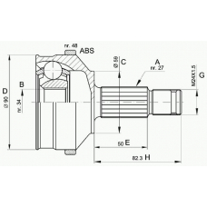 CVJ5220.10 OPEN PARTS Шарнирный комплект, приводной вал