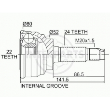 OJ-0474 InterParts Шарнирный комплект, приводной вал