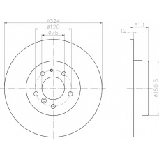 8DD 355 122-062 HELLA PAGID Тормозной диск