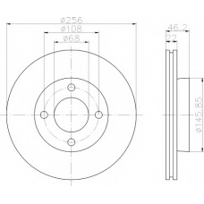 8DD 355 100-591 HELLA Тормозной диск