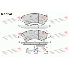 BL2755A1 FTE Комплект тормозных колодок, дисковый тормоз