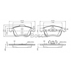 0 986 TB3 133 BOSCH Комплект тормозных колодок, дисковый тормоз