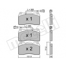 22-0288-4 METELLI Комплект тормозных колодок, дисковый тормоз