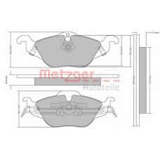 1170063 METZGER Комплект тормозных колодок, дисковый тормоз