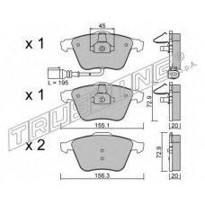 565.4 TRUSTING Комплект тормозных колодок, дисковый тормоз