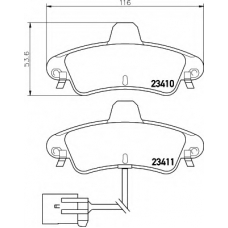 8DB 355 012-201 HELLA Комплект тормозных колодок, дисковый тормоз