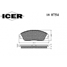 180754 ICER Комплект тормозных колодок, дисковый тормоз