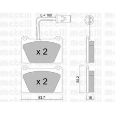 22-0052-1 METELLI Комплект тормозных колодок, дисковый тормоз