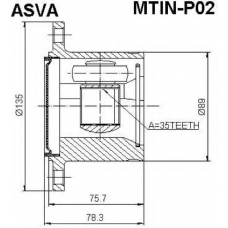 MTIN-P02 ASVA Шарнирный комплект, приводной вал