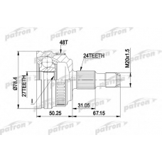 PCV1367 PATRON Шарнирный комплект, приводной вал
