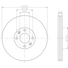 8DD 355 106-521 HELLA PAGID Тормозной диск