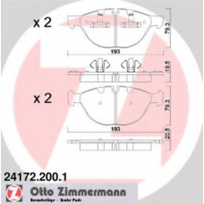 24172.200.1 ZIMMERMANN Комплект тормозных колодок, дисковый тормоз