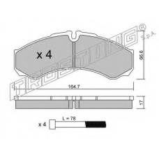 221.3 TRUSTING Комплект тормозных колодок, дисковый тормоз
