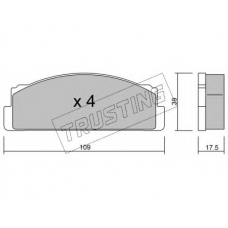 001.0 TRUSTING Комплект тормозных колодок, дисковый тормоз
