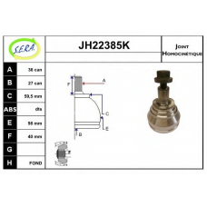 JH22385K SERA Шарнирный комплект, приводной вал