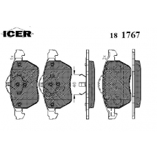 181767 ICER Комплект тормозных колодок, дисковый тормоз