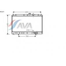 MT2077 AVA Радиатор, охлаждение двигателя