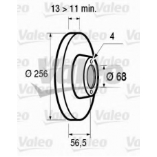 186268 VALEO Тормозной диск