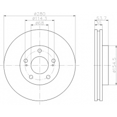 8DD 355 106-311 HELLA PAGID Тормозной диск