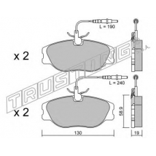074.3 TRUSTING Комплект тормозных колодок, дисковый тормоз
