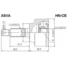 HN-CE ASVA Шарнирный комплект, приводной вал