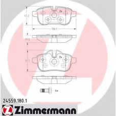 24559.180.1 ZIMMERMANN Комплект тормозных колодок, дисковый тормоз