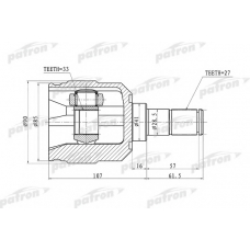 PCV1355 PATRON Шарнирный комплект, приводной вал