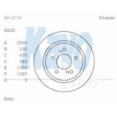 BR-6736 KAVO PARTS Тормозной диск