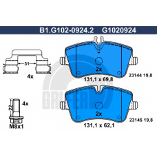 B1.G102-0924.2 GALFER Комплект тормозных колодок, дисковый тормоз