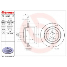 09.9147.10 BREMBO Тормозной диск