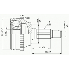 CVJ5089.10 OPEN PARTS Шарнирный комплект, приводной вал