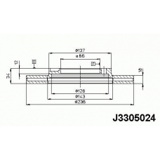 J3305024 NIPPARTS Тормозной диск