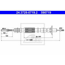 24.3728-0719.2 ATE Трос, управление сцеплением