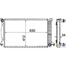 8MK 376 781-071 HELLA Радиатор, охлаждение двигателя