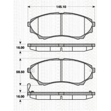 8110 10568 TRISCAN Комплект тормозных колодок, дисковый тормоз