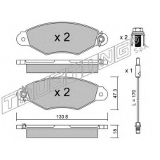 262.1 TRUSTING Комплект тормозных колодок, дисковый тормоз