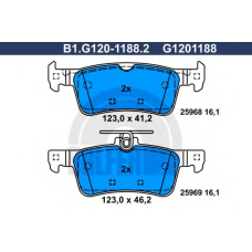 B1.G120-1188.2 GALFER Комплект тормозных колодок, дисковый тормоз