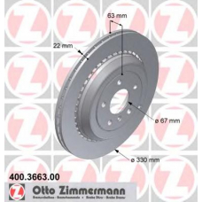 400.3663.00 ZIMMERMANN Тормозной диск