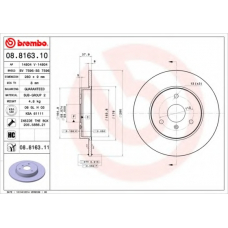 08.8163.11 BREMBO Тормозной диск