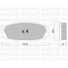 22-0409-0 METELLI Комплект тормозных колодок, дисковый тормоз