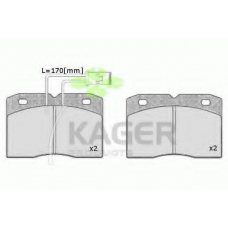 35-0229 KAGER Комплект тормозных колодок, дисковый тормоз