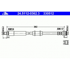 24.5112-0362.3 ATE Тормозной шланг