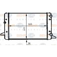 8MK 376 717-744 HELLA Радиатор, охлаждение двигателя