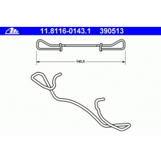 11.8116-0143.1 ATE Пружина, тормозной суппорт