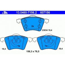 13.0460-7156.2 ATE Комплект тормозных колодок, дисковый тормоз