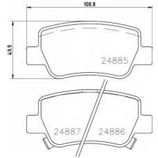 8DB 355 014-641 HELLA Комплект тормозных колодок, дисковый тормоз