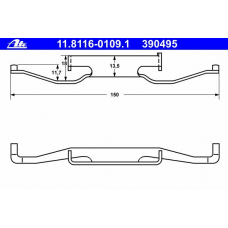 11.8116-0109.1 ATE Пружина, тормозной суппорт