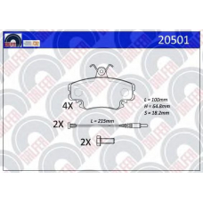 20501 GALFER Комплект тормозных колодок, дисковый тормоз