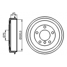 0 986 477 043 BOSCH Тормозной барабан