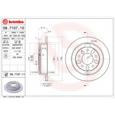 08.7107.11 BREMBO Тормозной диск